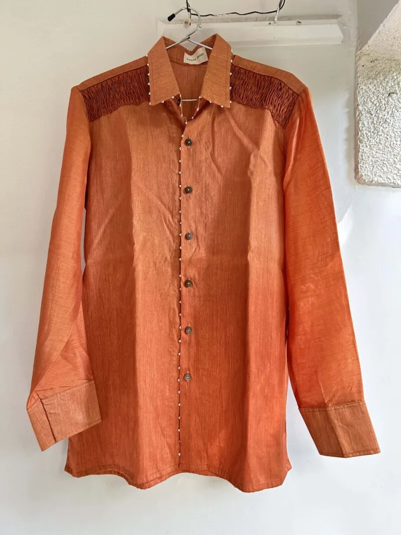 Burnt Orange Casual Festive Shirt