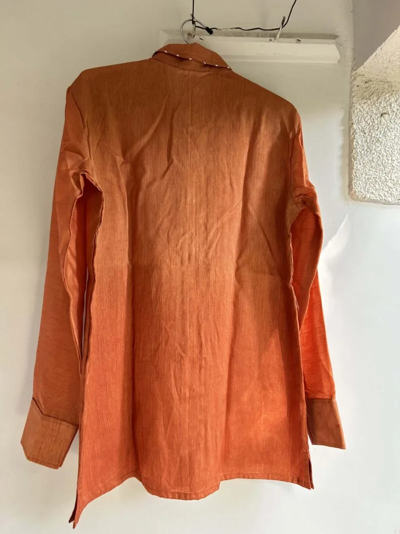 Burnt Orange Casual Festive Shirt - Image 2